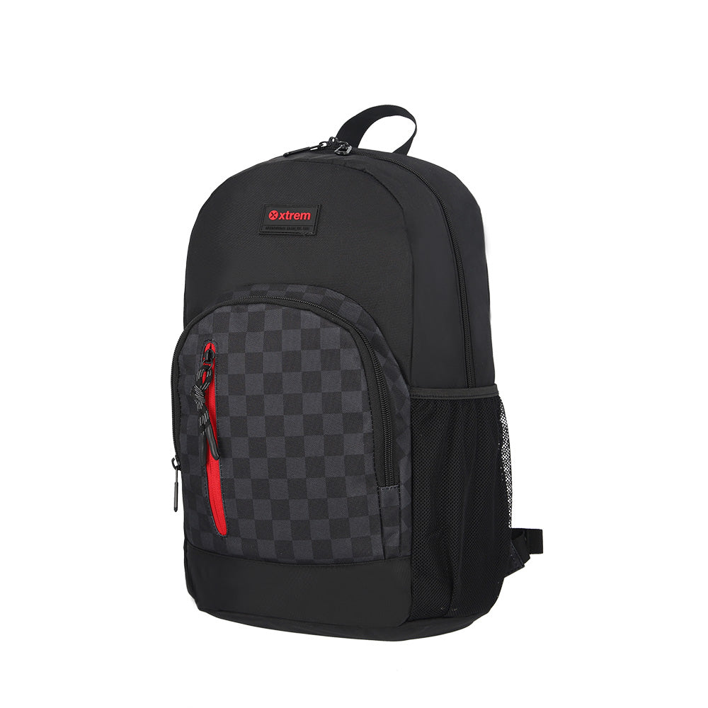 Mochila urbana para hombre Austin negra c/ cuadros