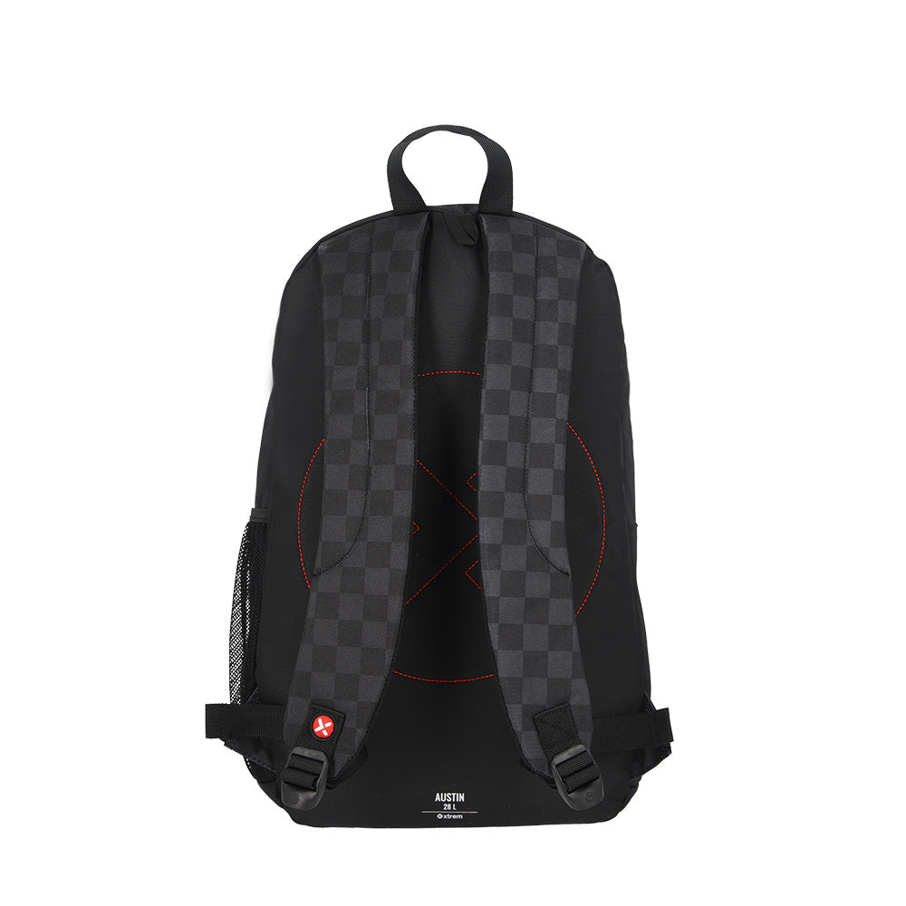 Mochila urbana para hombre Austin negra c/ cuadros